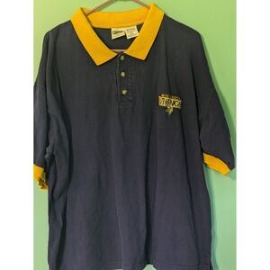 Minnesota Vikings Polo Shirt Size 2XL Purple & Yellow 100% Cotton